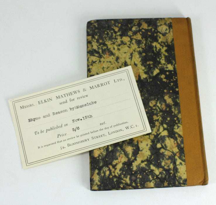 Rhyme and Reason by Mameluke, 1927