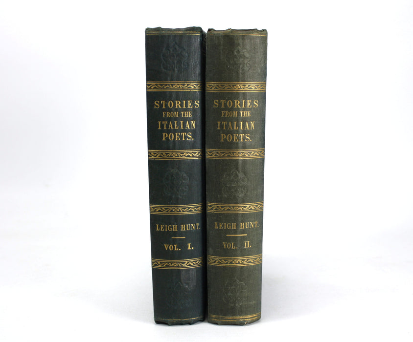 Stories from the Italian Poets, 2 Vols, by Leigh Hunt 1846