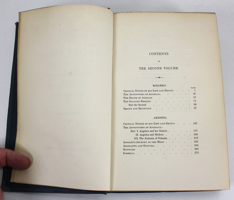Stories from the Italian Poets, 2 Vols, by Leigh Hunt 1846