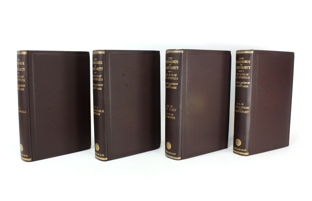 The Beginnings of Christianity; Part I; The Acts of the Apostles, F. Jackson and K. Lake, 4 volume set, 1920-1933