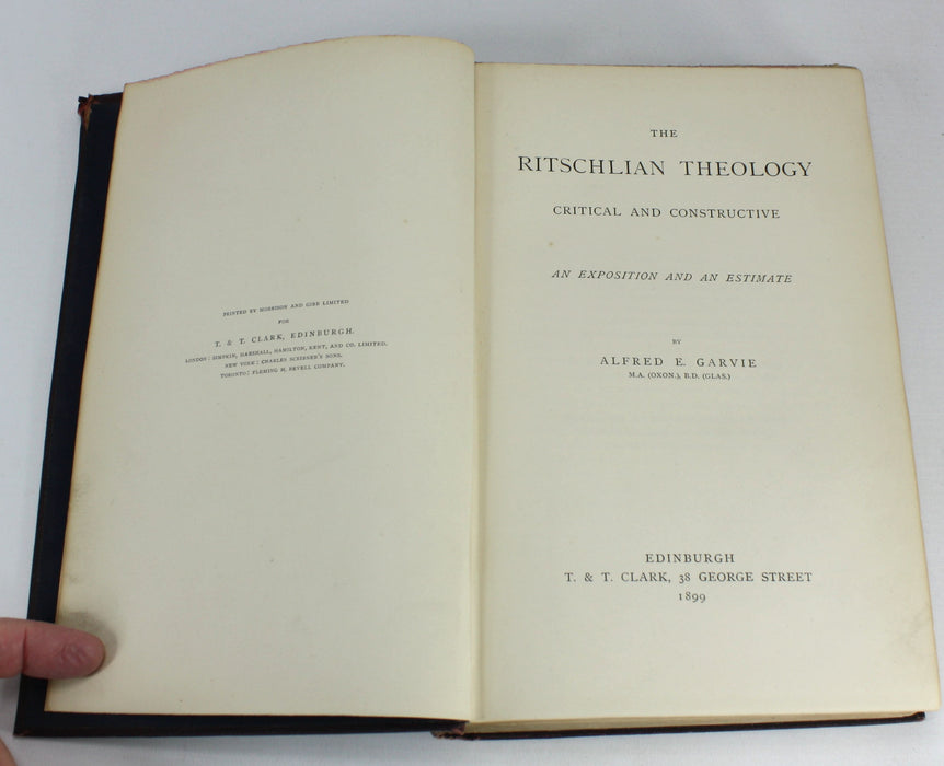 The Ritschlian Theology, Alfred E Garvie, 1899