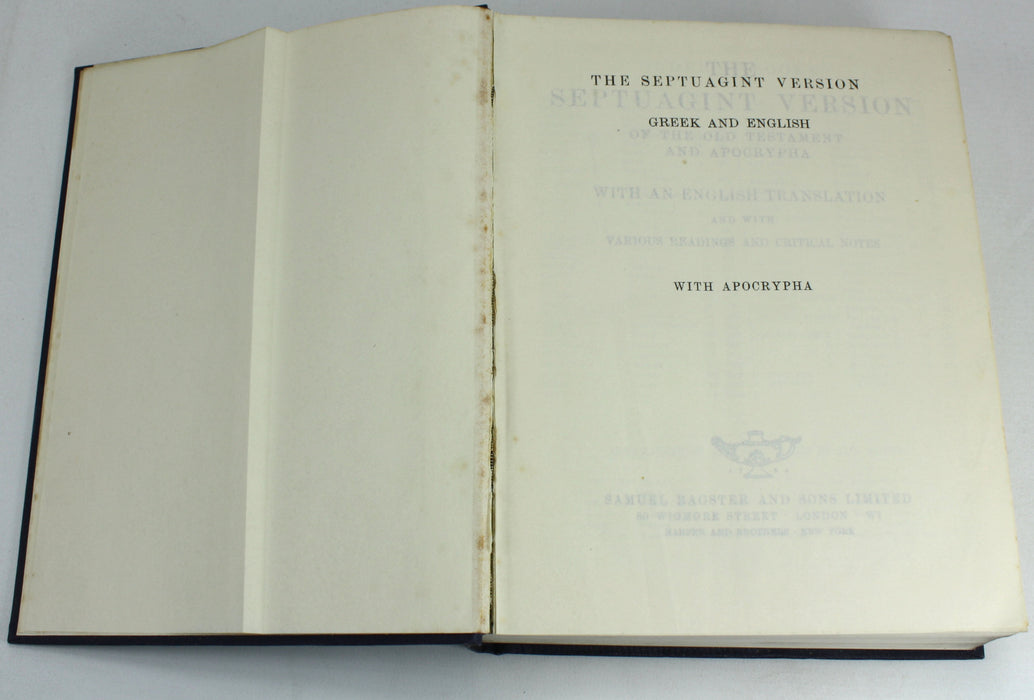 The Septuagint Version of the Old Testament and Apocrypha, Greek and English