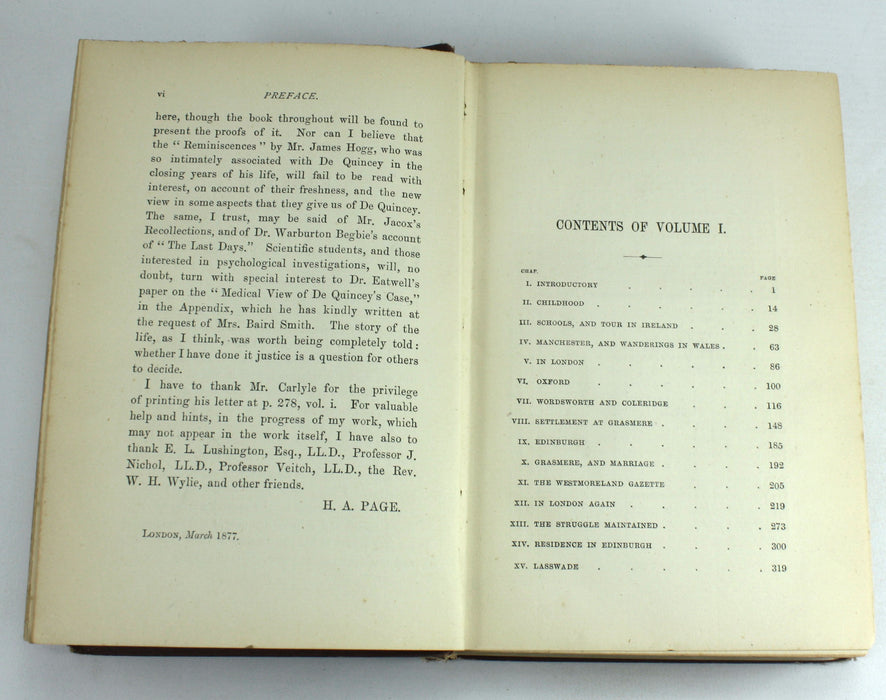 Thomas De Quincey; His Life and Writings, by H A Page, 1877