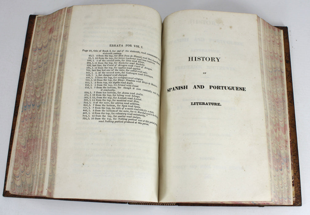History of Spanish and Portuguese Literature by Frederick Bouterwek, trans. Thomasina Ross, 1823 first edition.