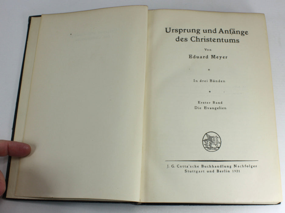 Ursprung und Anfänge des Christentums by Eduard Meyer, 3 Volumes complete, 1921-1923