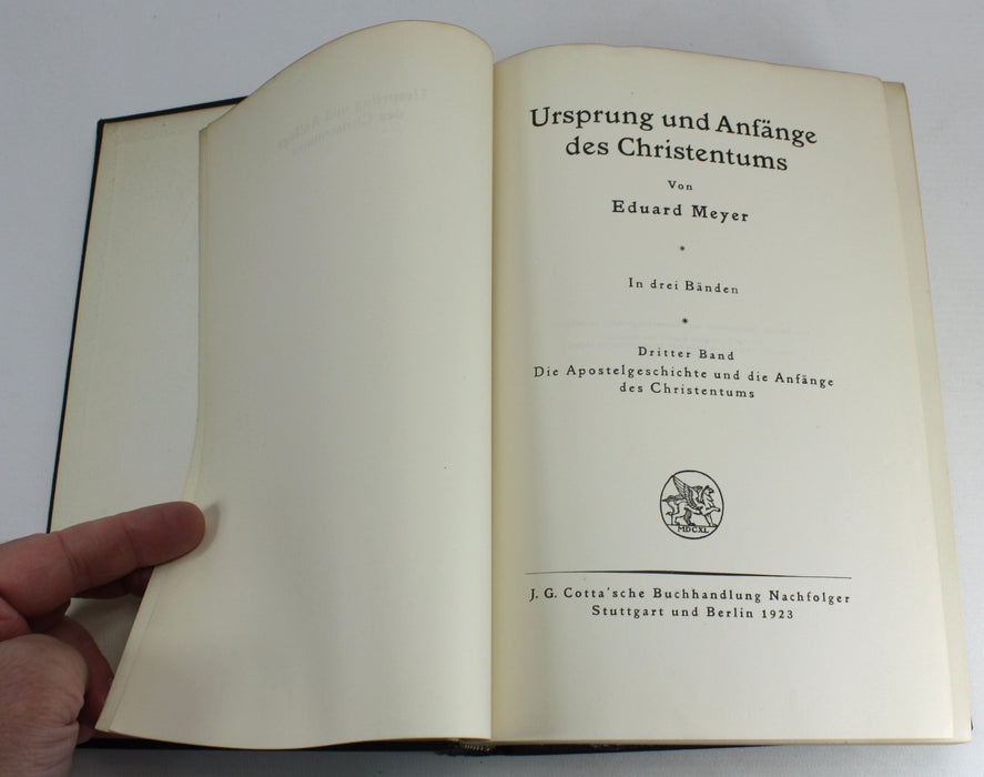 Ursprung und Anfänge des Christentums by Eduard Meyer, 3 Volumes complete, 1921-1923