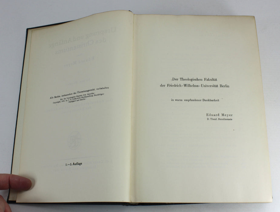 Ursprung und Anfänge des Christentums by Eduard Meyer, 3 Volumes complete, 1921-1923