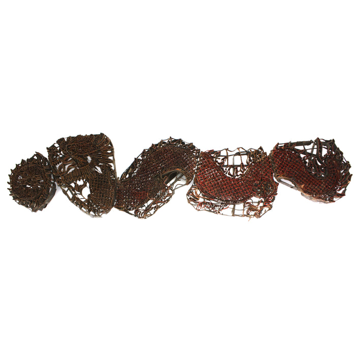 Vintage Indonesian Chinese Batik Printing Blocks - Copper and Steel: Dragon and Sun (5pc set). Tjap.