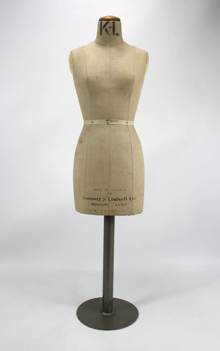 Vintage Kennett & Lindsell dressmaker's mannequin; miniature size 70cm tall.