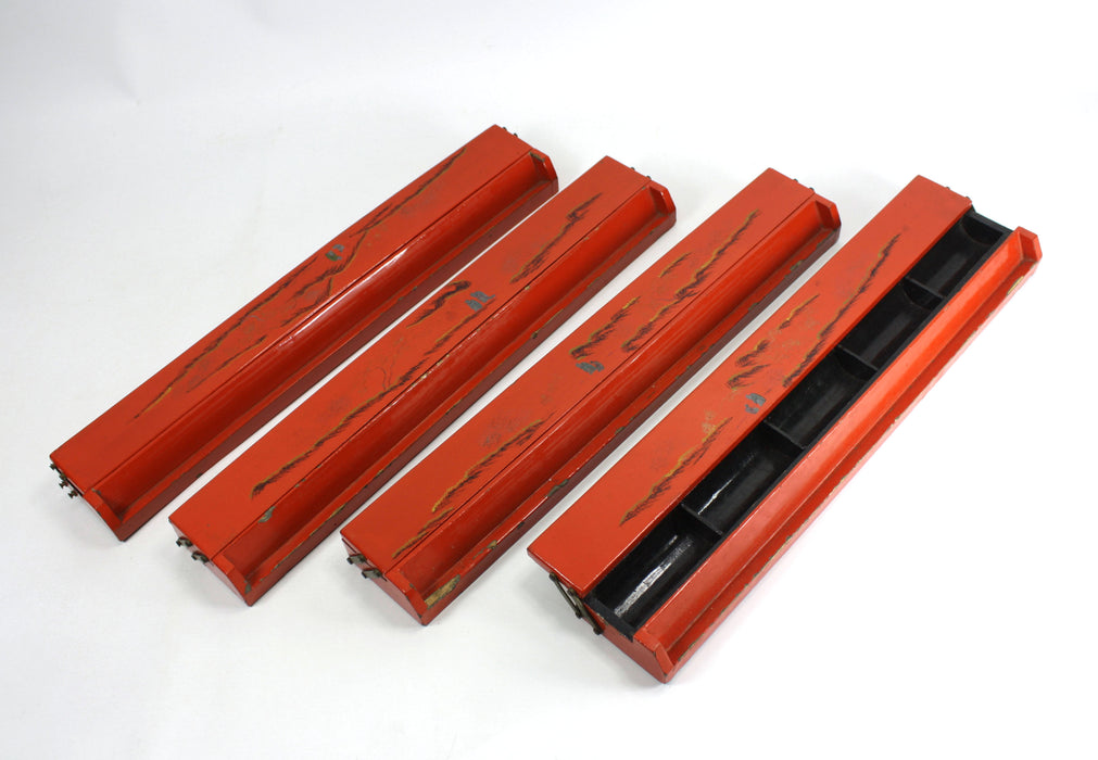 Vintage Chinese Mahjong Gaming Tile Holder Set - also Scrabble, Dominoes. Set B. Tile Rack.