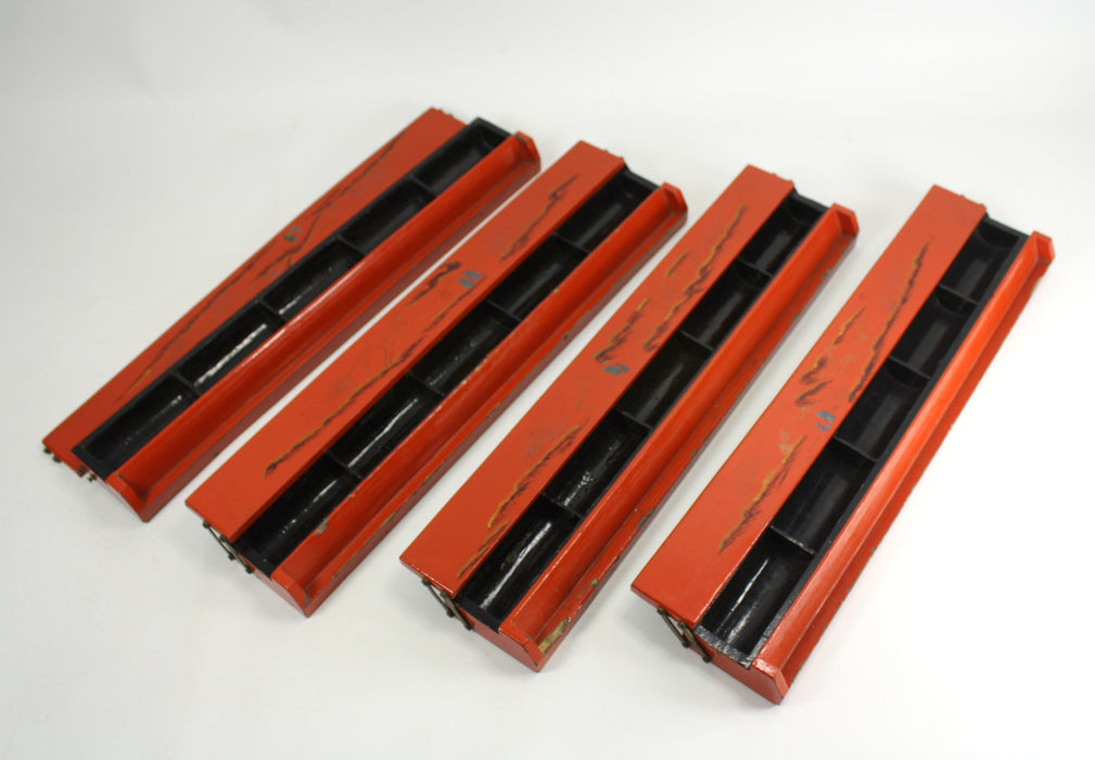 Vintage Chinese Mahjong Gaming Tile Holder Set - also Scrabble, Dominoes. Set B. Tile Rack.