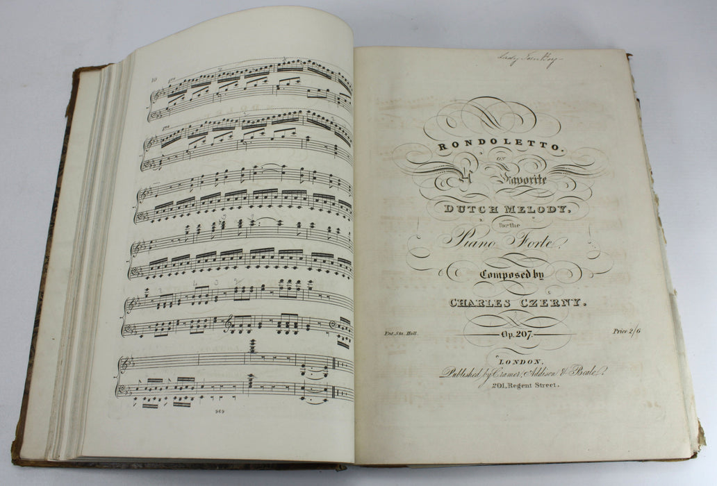 Original 19th Century Sheet Music Book, pre-Victorian era. Book M8.
