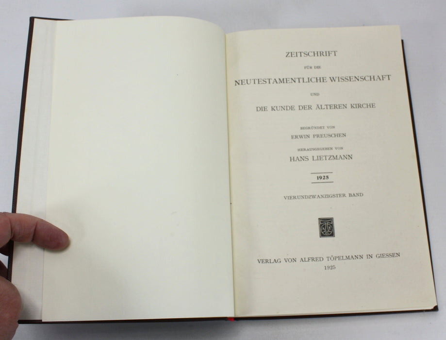 Theology Bundle: Zeitschrift fur die Neutestamentliche Wissenschaft, 1925-1981, 16 Volume book collection