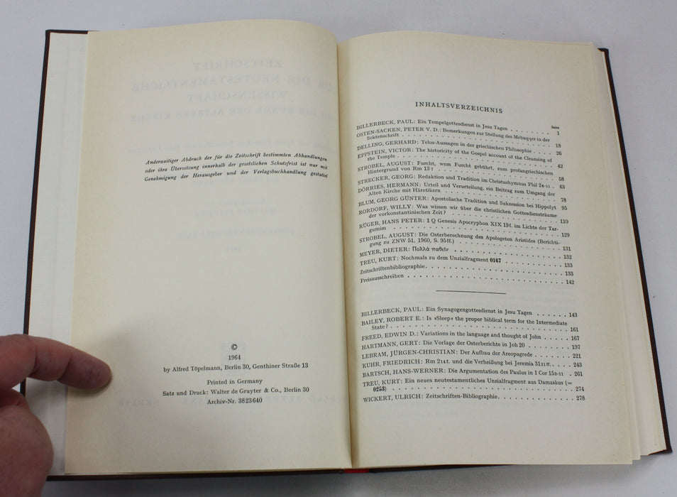 Theology Bundle: Zeitschrift fur die Neutestamentliche Wissenschaft, 1925-1981, 16 Volume book collection