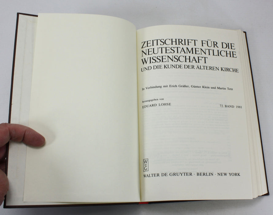 Theology Bundle: Zeitschrift fur die Neutestamentliche Wissenschaft, 1925-1981, 16 Volume book collection