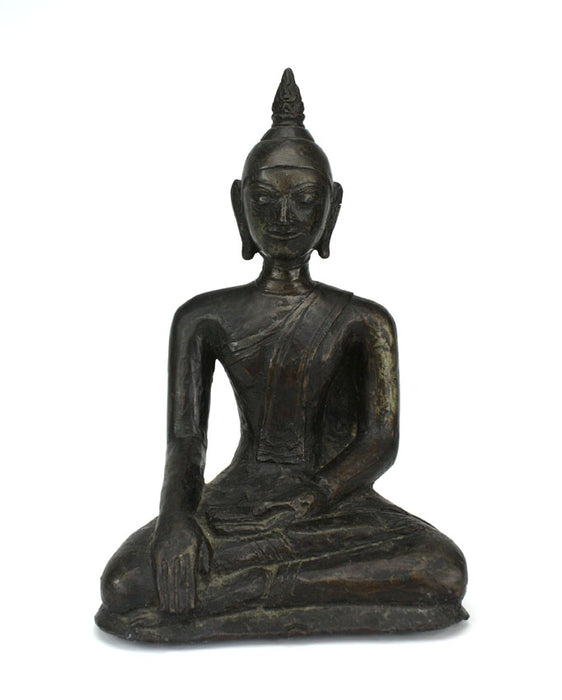Thai Ayuthaya period seated bronze-silver alloy Buddha, c. 17-18th Century