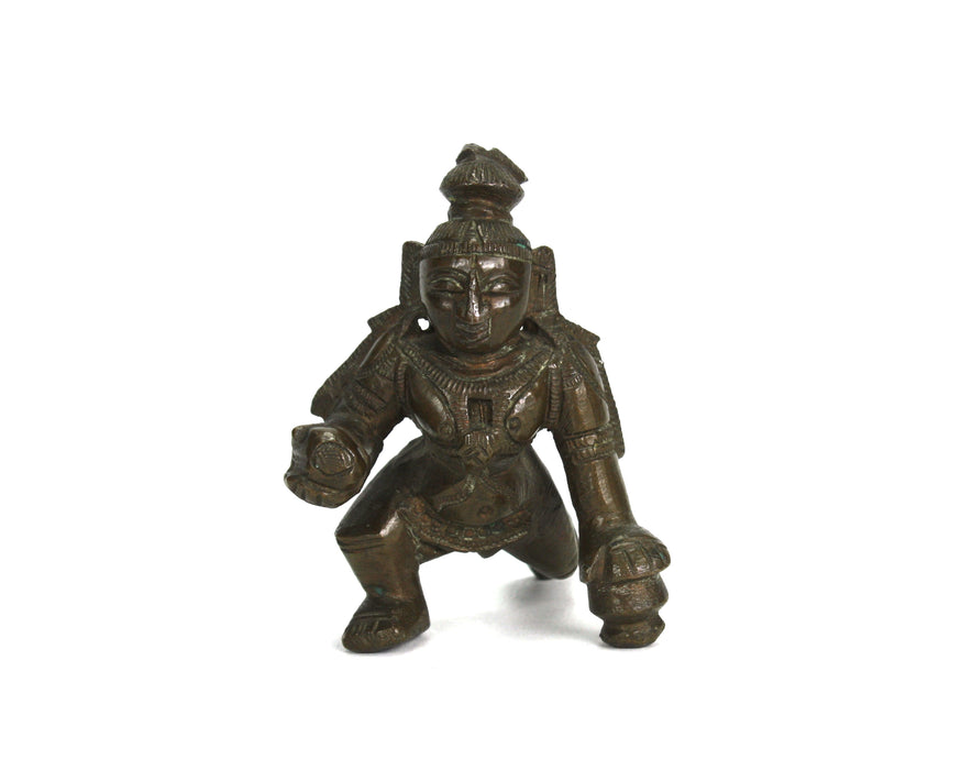 Antique bronze statue of Bala Krishna, India, 7.5cm high