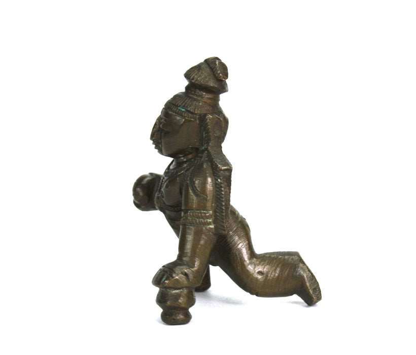 Antique bronze statue of Bala Krishna, India, 7.5cm high