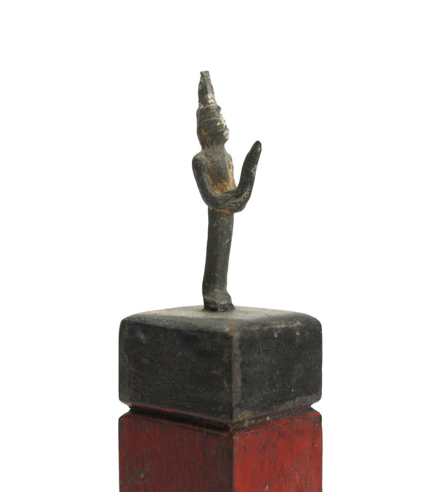 A Collection of 4 x Antique Burmese bronze figure making offerings, 18th-19th Century