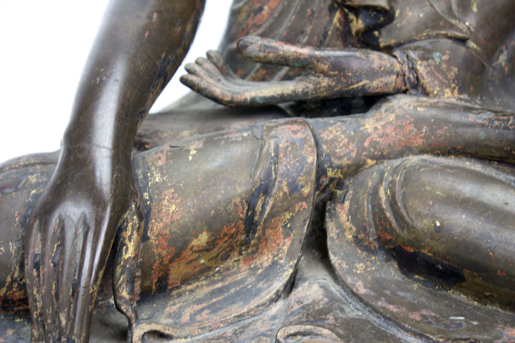 Burmese Mandalay Bronze Seated Buddha, 19th Century.
