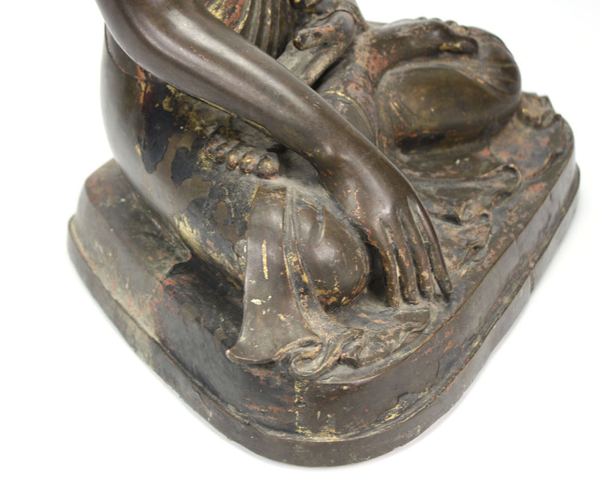 Burmese Mandalay Bronze Seated Buddha, 19th Century.