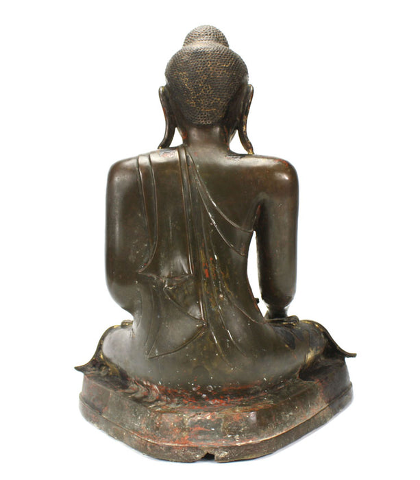 Burmese Mandalay Bronze Seated Buddha, 19th Century.