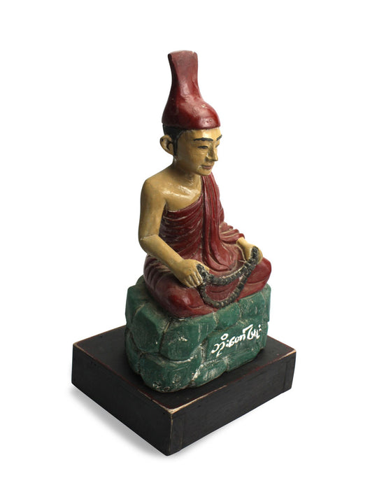 Burmese Teak Statue of a Hermit or Nat - possibly Bodaw