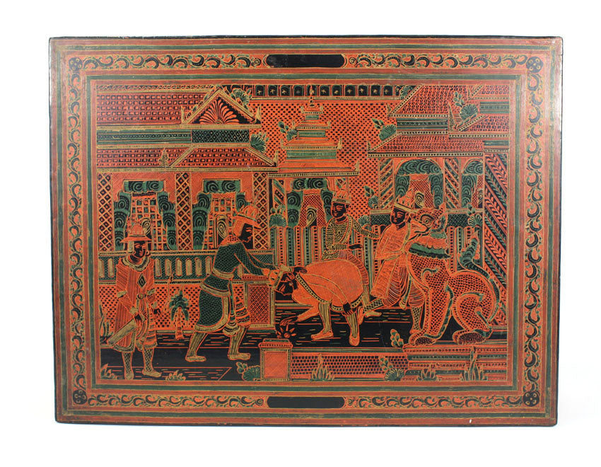 Burmese lacquerware Yun storage chest, Thitta
