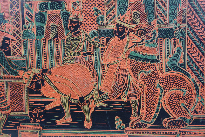 Burmese lacquerware Yun storage chest, Thitta