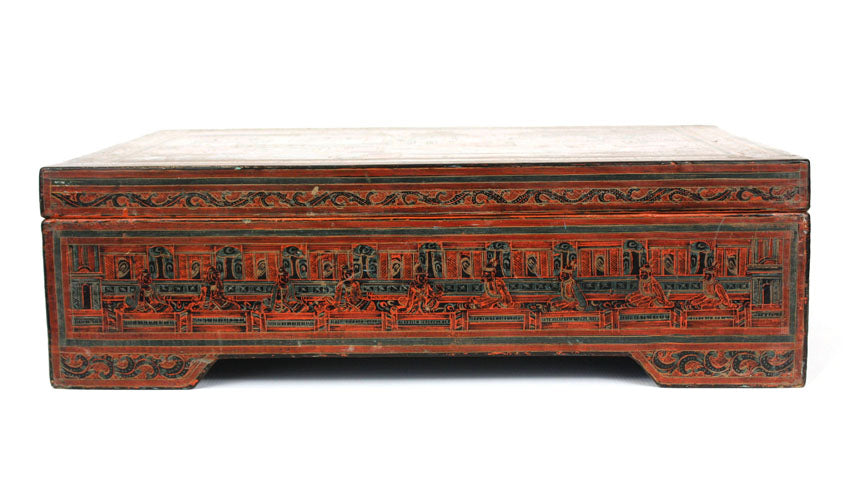 Burmese lacquerware Yun storage chest, Thitta