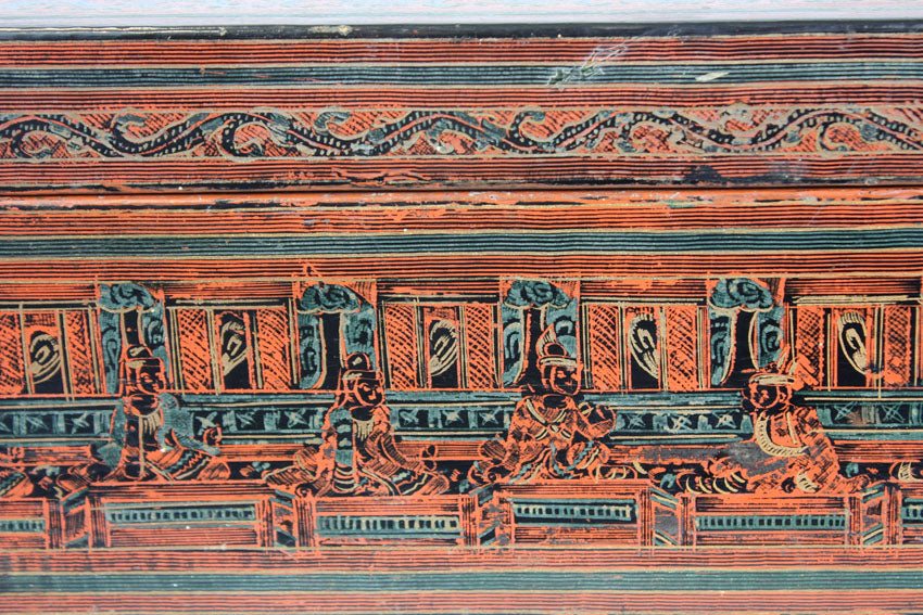 Burmese lacquerware Yun storage chest, Thitta