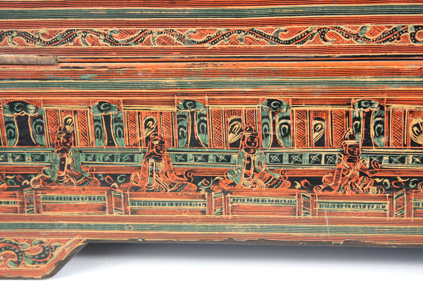 Burmese lacquerware Yun storage chest, Thitta