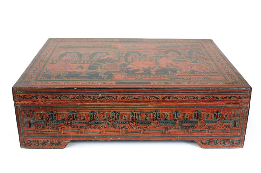 Burmese lacquerware Yun storage chest, Thitta