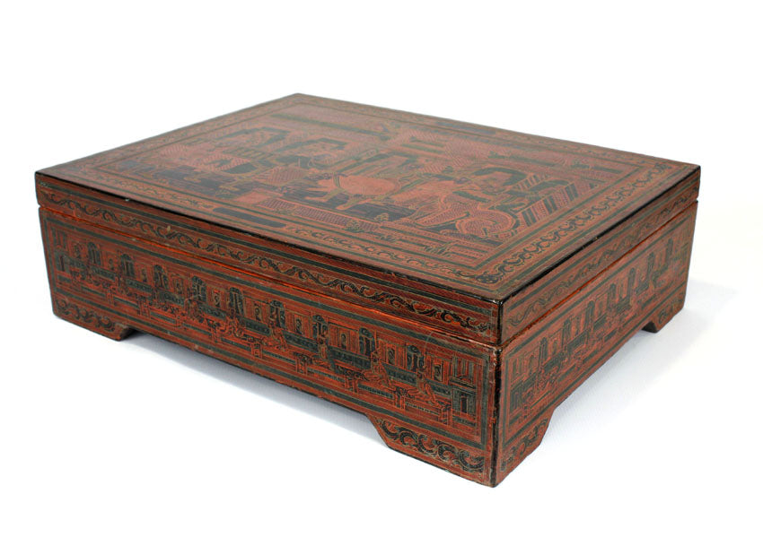 Burmese lacquerware Yun storage chest, Thitta