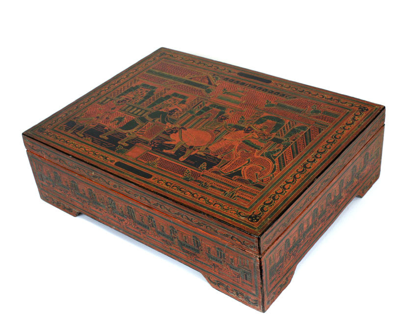 Burmese lacquerware Yun storage chest, Thitta