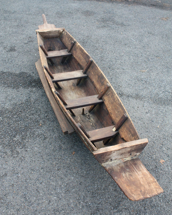 Authentic Full Size Antique Burmese Wooden Boat