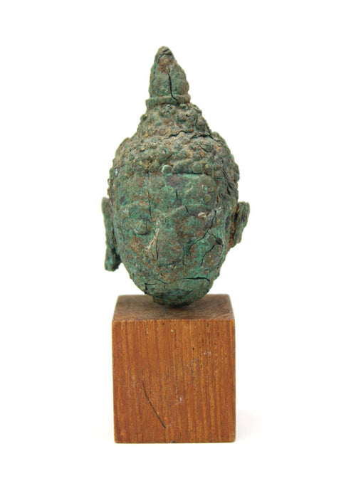 Antique Thai bronze Buddha head
