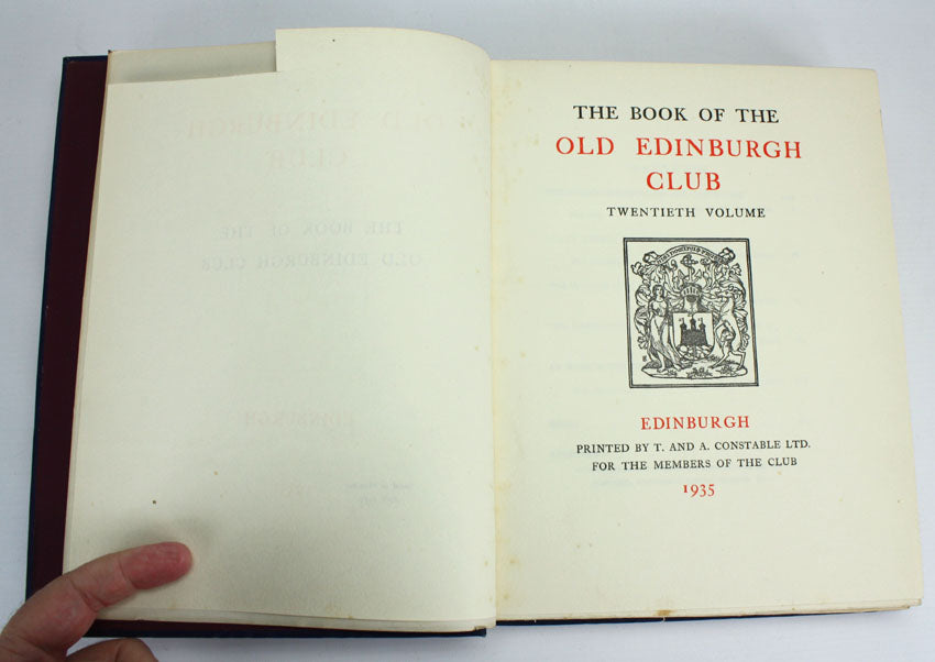 The Book of the Old Edinburgh Club, XX, 1935