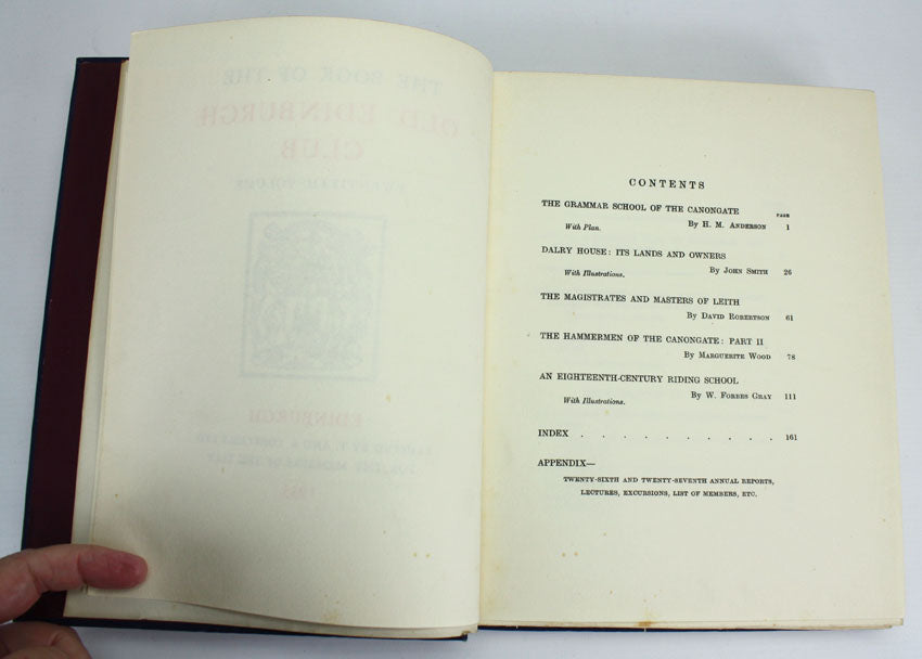 The Book of the Old Edinburgh Club, XX, 1935