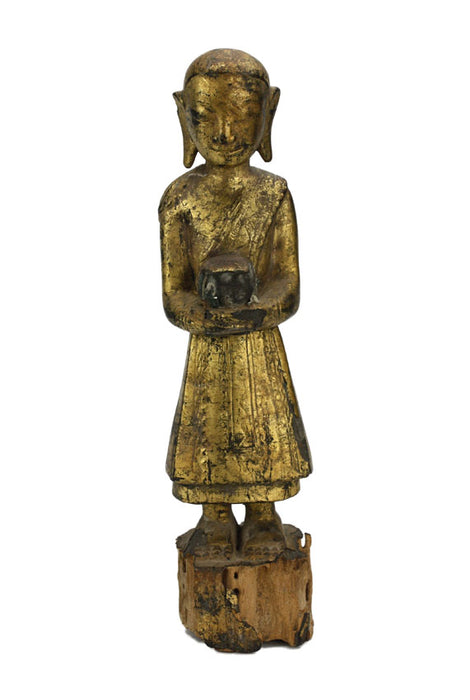 19th Century, Burmese Shan Buddhist Acolyte, 25.5cm high