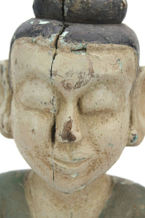 Antique Seated teakwood figurine, Burma