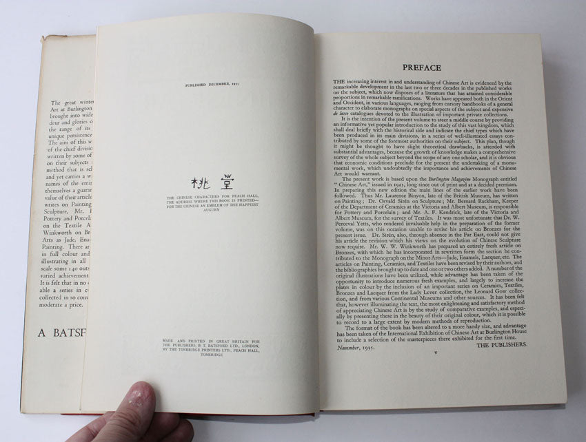 Chinese Art, 1st edition, 1935 by Fry, Binyon, Siren, Rackham, Kendrick, Winkworth and Madame Quo Tai-Chi