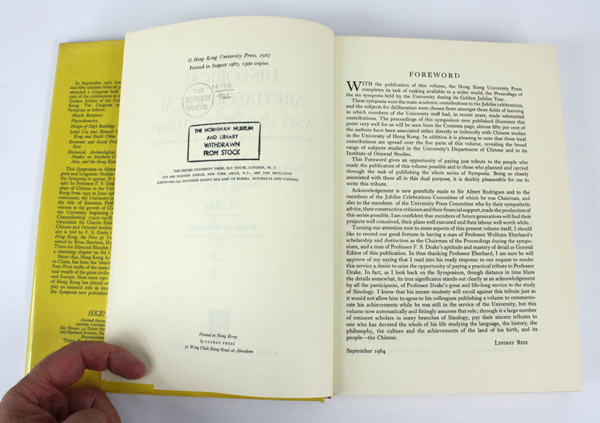 Symposium on Historical, Archaeological and Linguistic Studies, Limited edition, 1967
