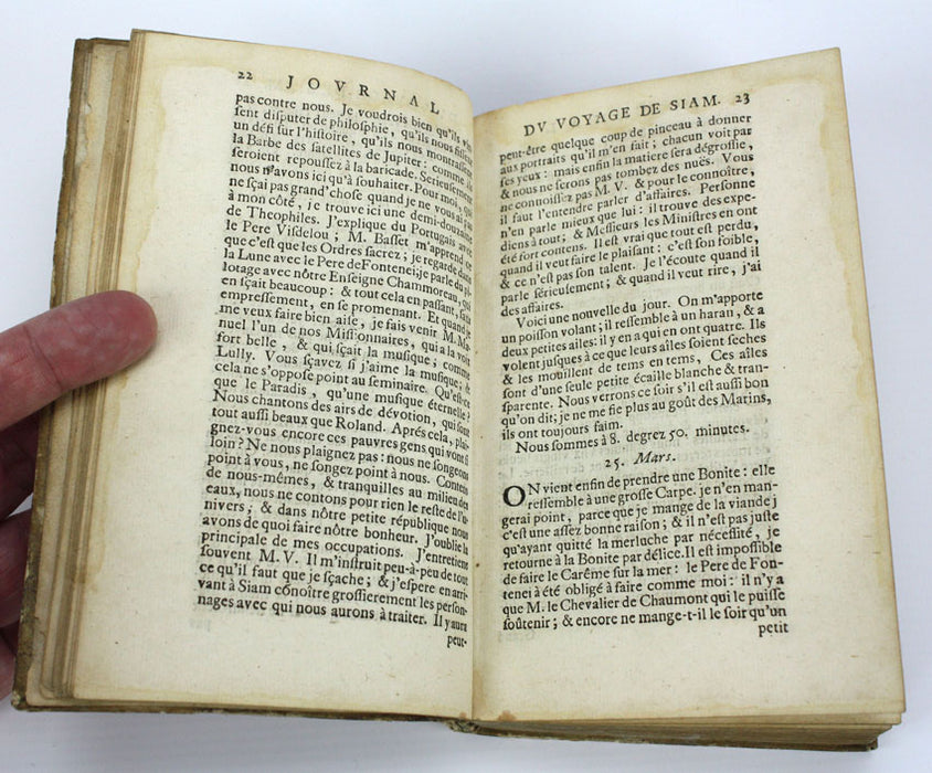 Journal ou suite du voyage de Siam, Abbe de Choisy, 1687, extremely rare first edition
