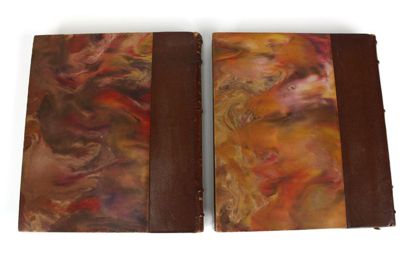 Chinese Ceramics, Documents D'art Louvre Museum, 2 volume leather set, by J J Marquet de Vasselot and Mlle M-J Ballot, 1922