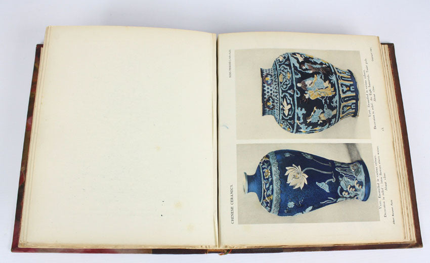Chinese Ceramics, Documents D'art Louvre Museum, 2 volume leather set, by J J Marquet de Vasselot and Mlle M-J Ballot, 1922