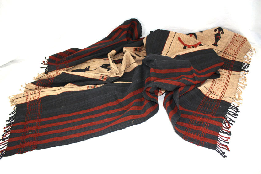 Authentic Nagaland blanket - throw - shawl, AD