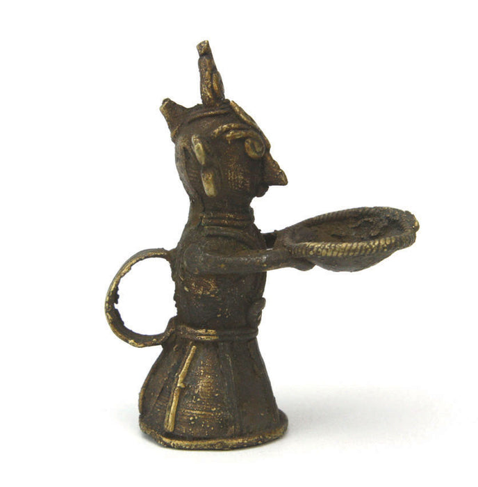 Brass folk art figure from Orissa, India
