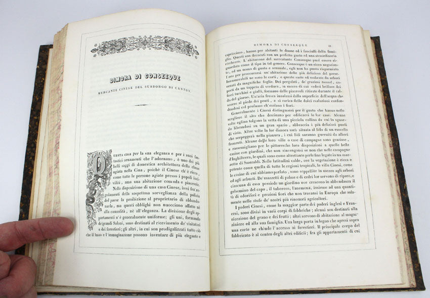 Lo Impero Cinese, 1st Italian edition 1845, by Clemente Pelle