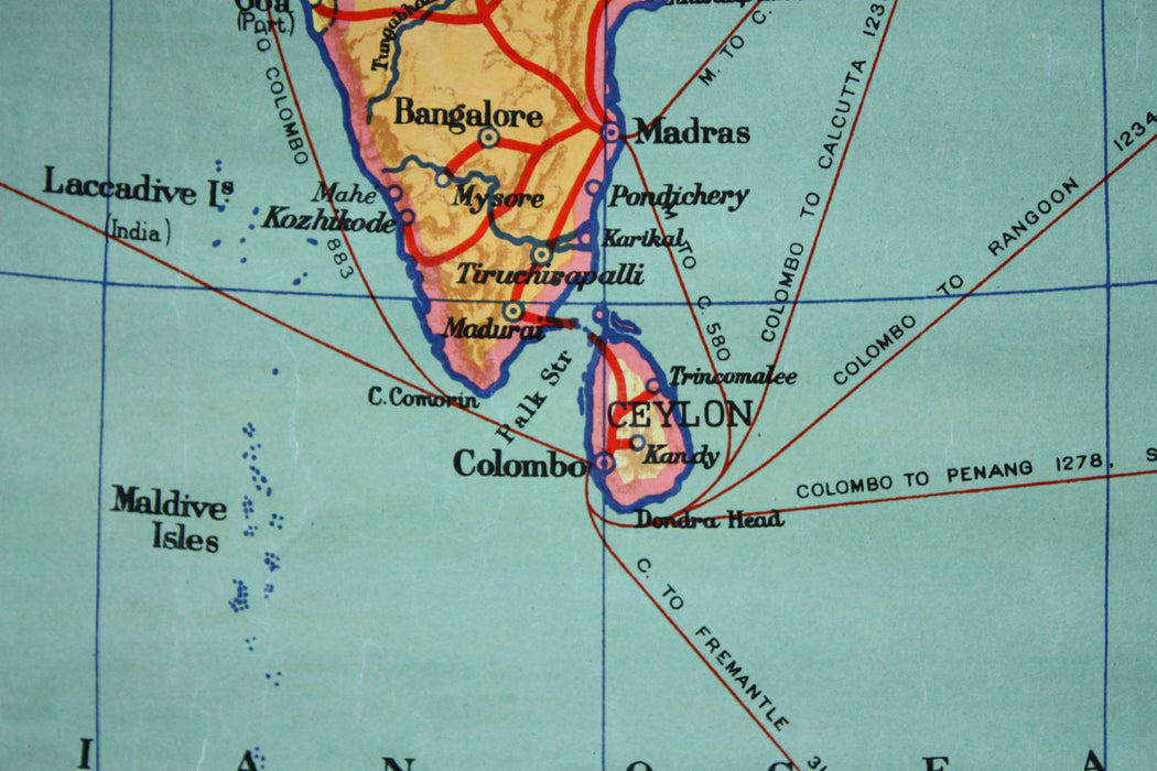 Philips' Smaller School Room Map of Asia, 112cm x 90cm, 1958